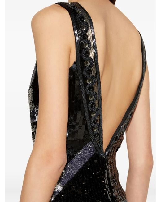 Emilio Pucci Black Sequin-Embellished Sleeveless Mini Dress