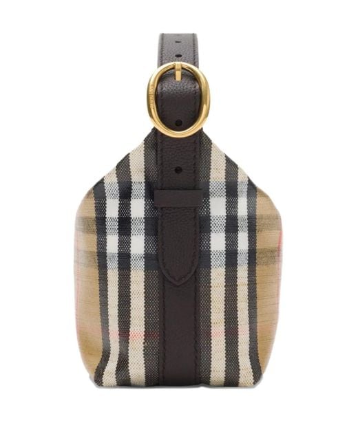 Burberry Natural Mini Highlands Checked Tote Bag
