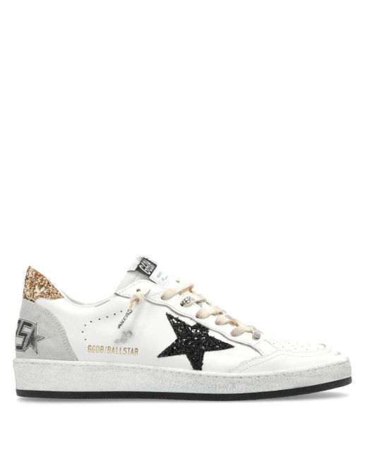 | Sneakers Ball Star in pelle di vitello bianco con dettagli in brillantini | female | BIANCO | 39 di Golden Goose Deluxe Brand in White