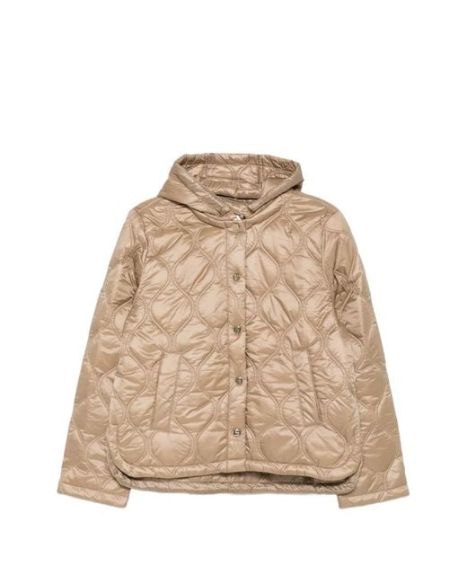 Marella Natural Quilted Hooded Jacket