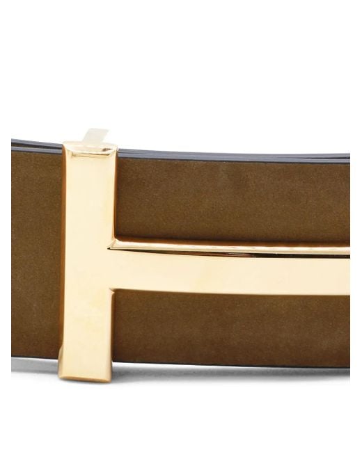 Tom Ford White Buckle Leather Belt for men