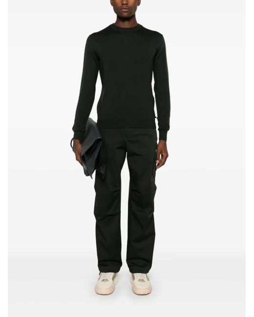 Fendi Black Wool Blend FF-Embossed Knitted Sweater for men