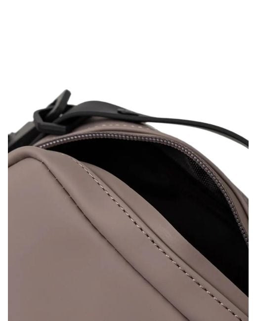 Rains Brown Micro Box Logo-Debossed Shoulder Bag