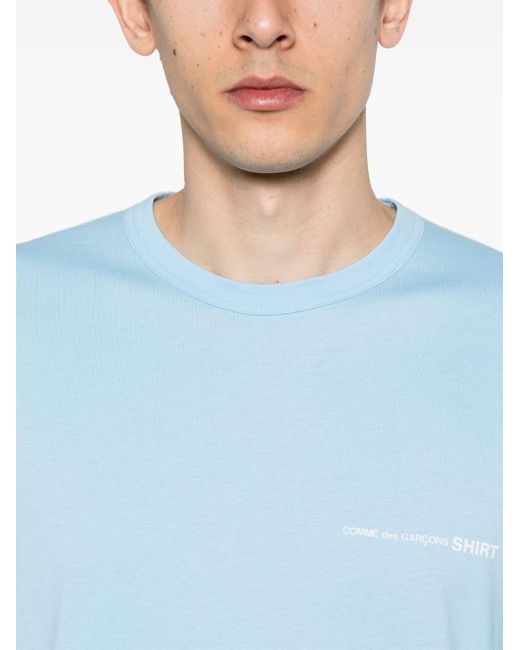 Camiseta con logo estampado Comme des Garçons de hombre de color Blue