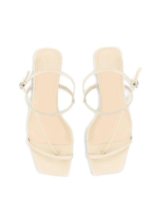 Aeyde White Elise Slim Straps Toe Post Sandals