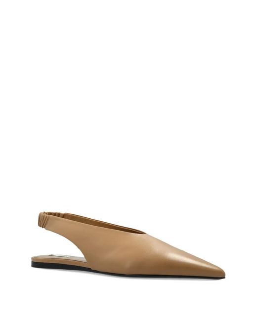AMI Brown Point-Toe Elasticated Fat Pumps