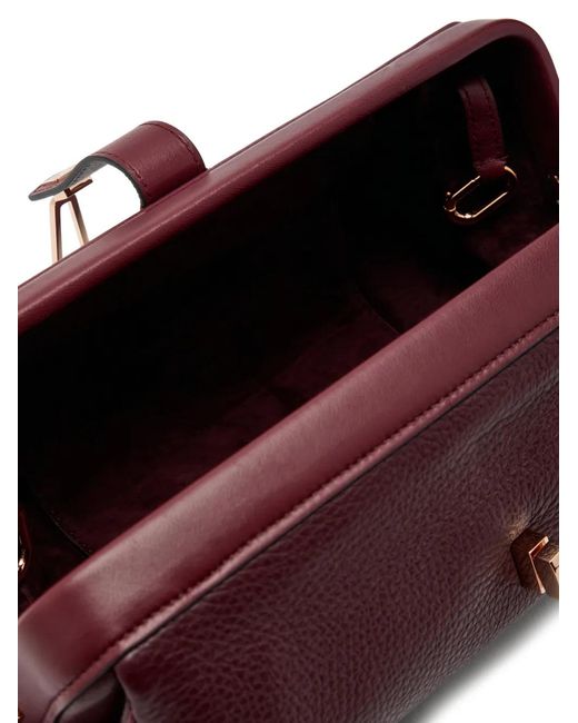 Gabriela Hearst Purple Paola Tab Detail Clutch Bag