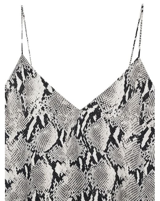 Anine Bing Gray Ellen Python Print Lace Top
