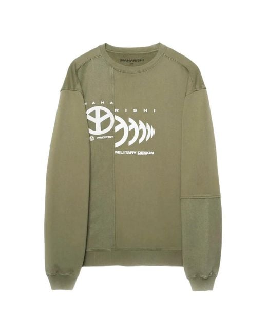 Maharishi Green Pull À Logo Imprimé Et Empiècements for men