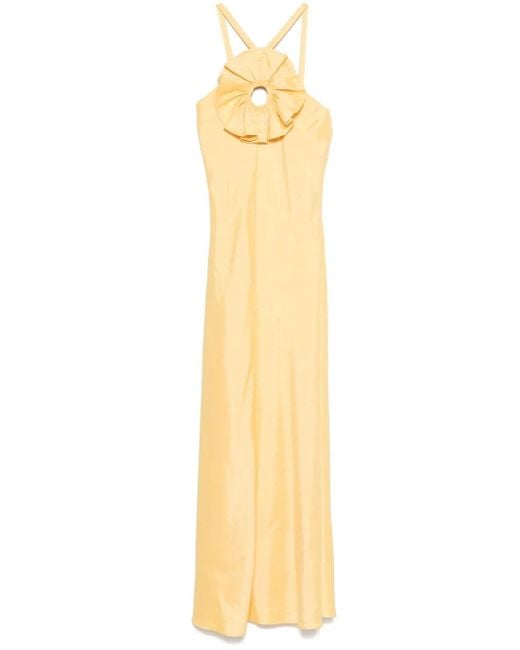 Sandro Metallic Ruffled Maxi Dress