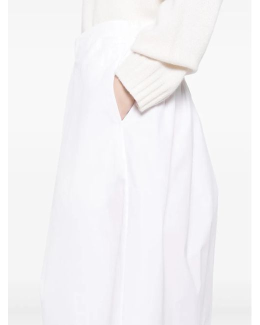 Jil Sander White Cotton Poplin Skirt