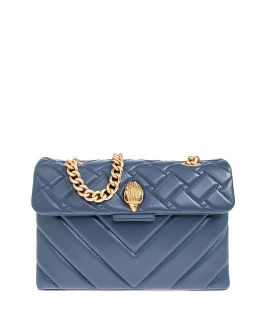 Kurt Geiger Blue Quilted Chain-Strap Cross Body Bag