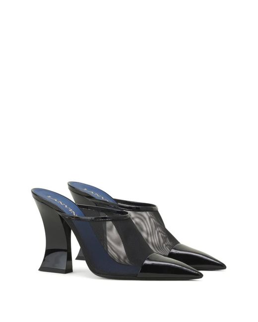Lanvin White Mesh Pointed Pumps