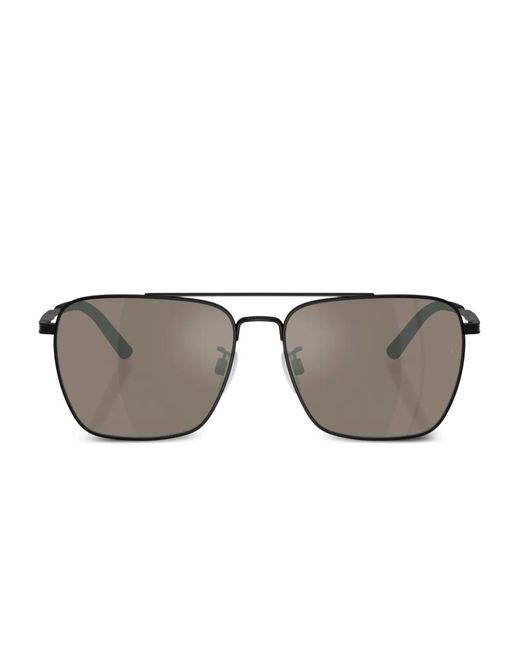 Oliver Peoples メンズ グレー R-15 スクエアフレーム サングラス