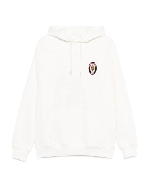 Drole de Monsieur White Le Groom Embroidered Logo Hoodie for men