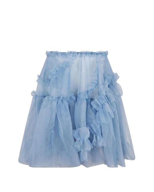 Ermanno Scervino Blue Ruffled Maxi Skirt