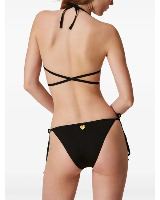 Twinset Black Tie-Fastening Bikini Bottoms