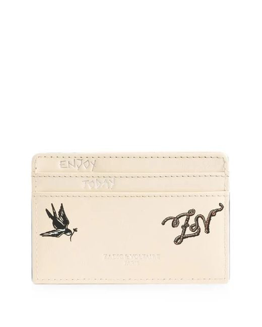 Zadig & Voltaire Natural Zv Pass Tattoo Card Holder
