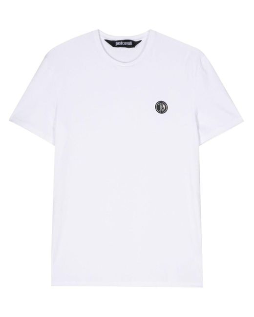 T-shirt à logo appliqué Just Cavalli pour homme en coloris White