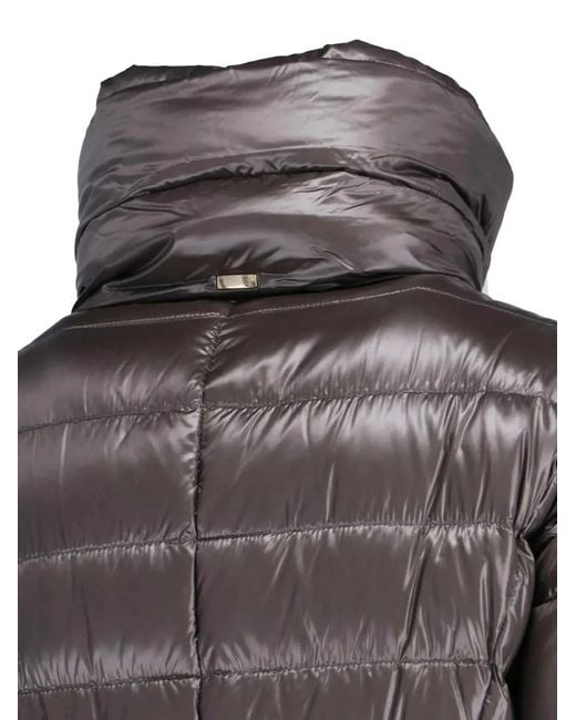 Herno Gray Maxi Down Jacket With High Collar