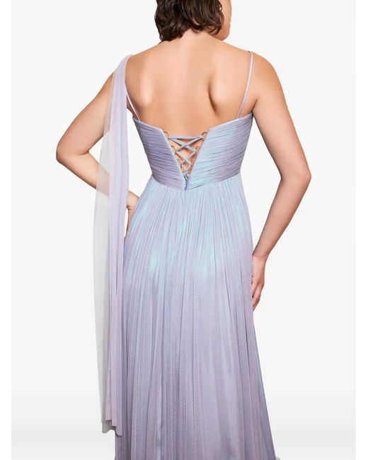 Vestido Largo Lily Drapeado IMROSKA de color Blue