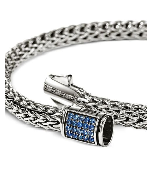 John Hardy White Bracelet Icon En Sterling Serti De Saphir