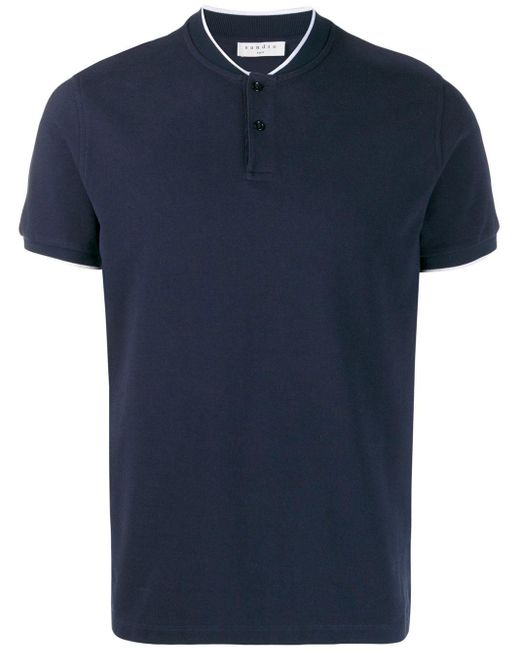 Sandro Blue Round Neck Polo Shirt for men