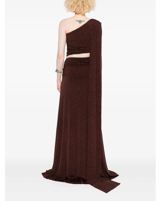 Nissa Avondjurk Verfraaid Met Stras in het Brown