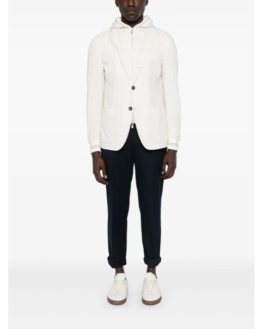 Eleventy White Layered-Effect Blazer for men