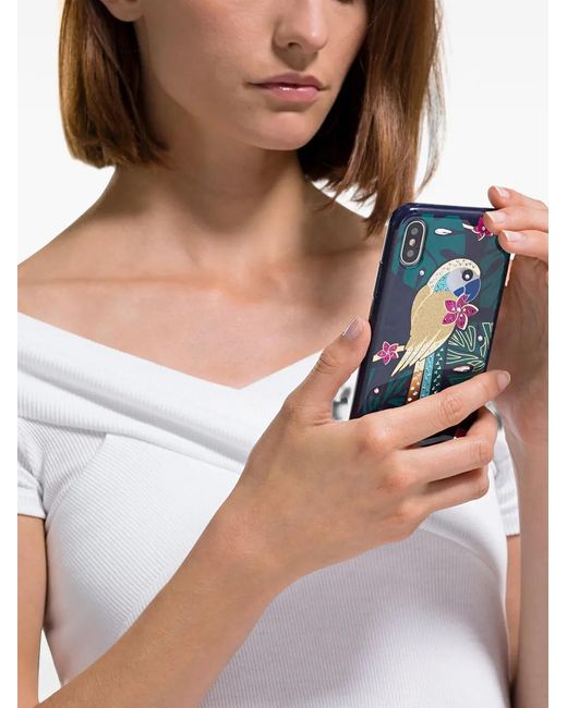 Swarovski Blue Parrot-Motif Iphone Xs Case