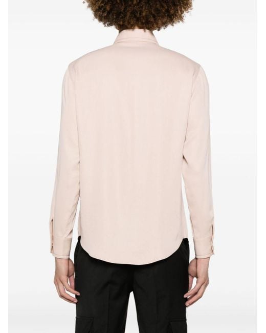 Sandro Pink Contrast-stitch Shirt for men