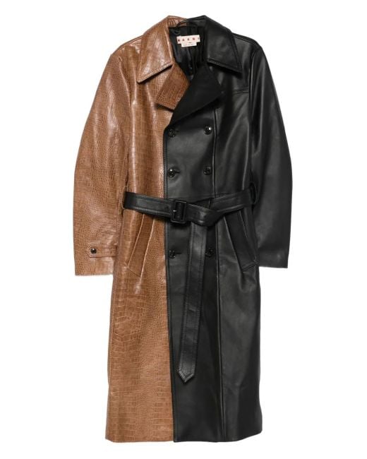 Abrigo con efecto de piel de cocodrilo Marni de hombre de color Black