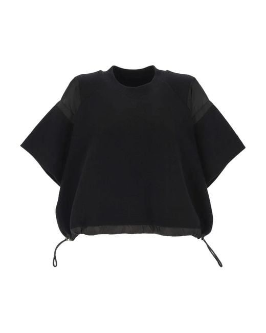 Sacai Black Drawstring Knitted Top