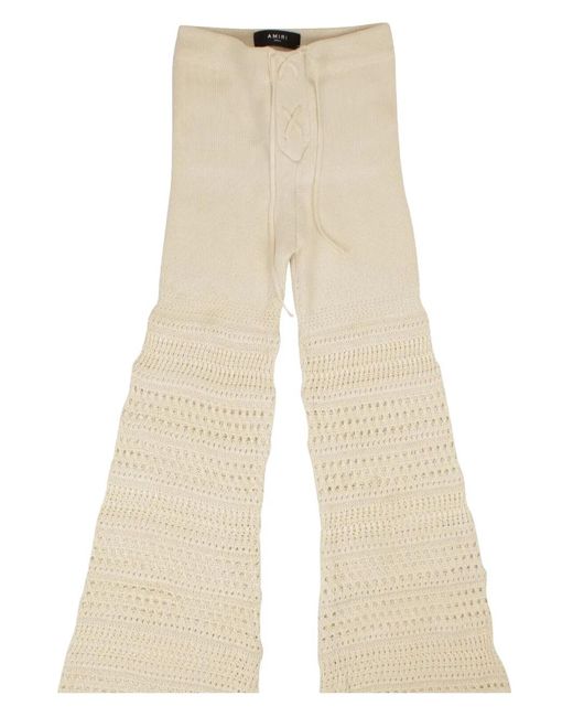 Amiri Natural Crochet Flared Trousers