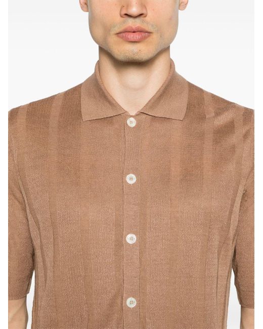 Ballantyne Kurzärmeliges Hemd aus Leinen in Brown für Herren