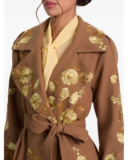 Trench Nevada À Fleurs Brodées Alice + Olivia en coloris Brown