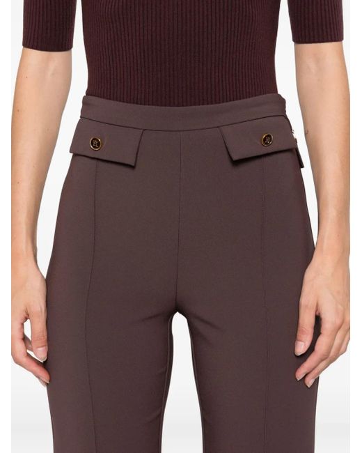 Elisabetta Franchi Purple Button-Detail Trousers