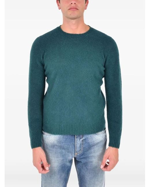 Drumohr Green Crew-Neck Wool Sweater for men