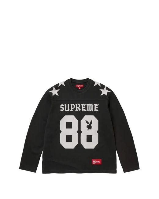 Supreme Black Playboy Star-Print T-Shirt for men