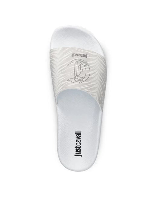 Just Cavalli White Logo-Detail Slides
