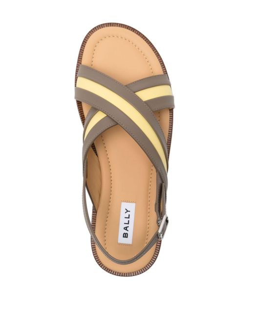 Bally Natural Crossover-strap Leather Sandals for men
