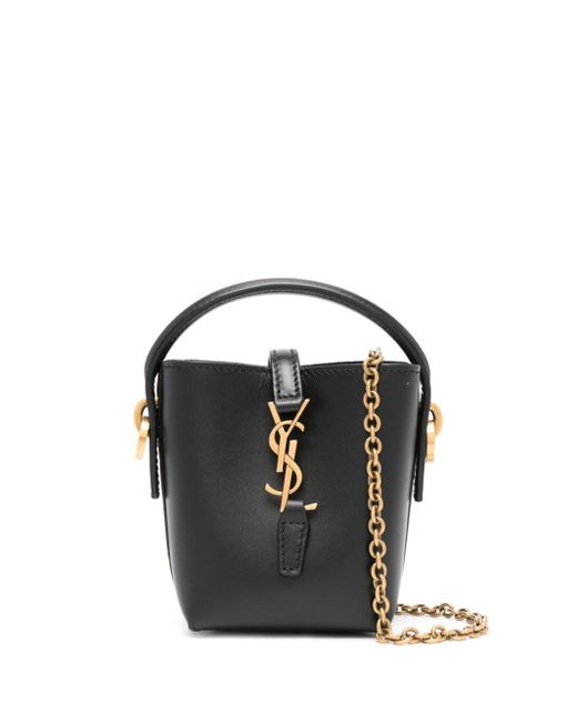 Saint Laurent Le 37 Micro Leather Mini Bag in Black | Lyst