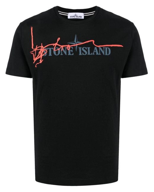 Stone Island Cotton T-shirt Ink Two in Black for Men - Save 70% | Lyst