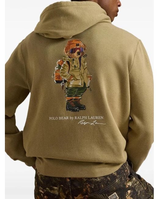 Polo Ralph Lauren White Hoodie Polo Bear À Logo Brodé for men