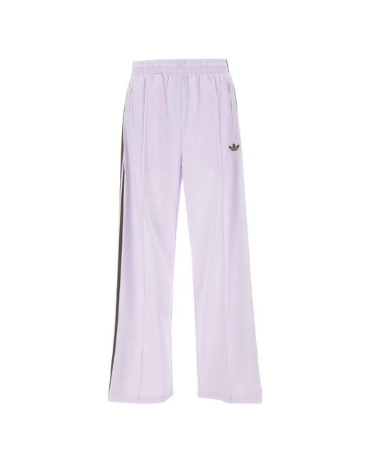 Adidas Purple 3-Stripes Trefoil Track Pants