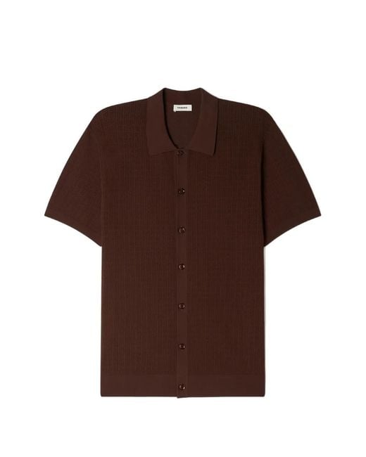 Sandro Brown Openwork Shirt for men