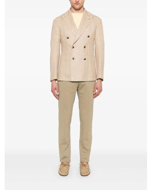 Manuel Ritz Natural Logo-Appliqué Trousers for men