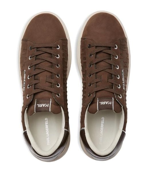 Karl Lagerfeld Brown Kapri Monogram Embossed Sneakers for men