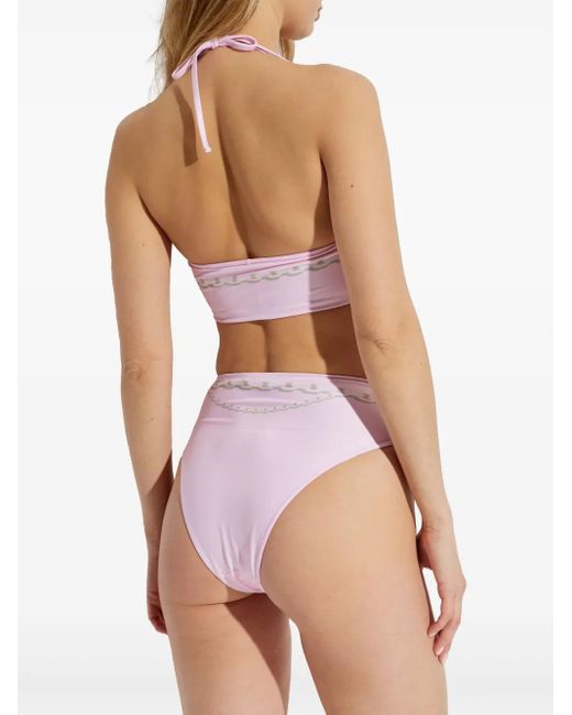 Versace Pink Graphic-Print Bikini Top