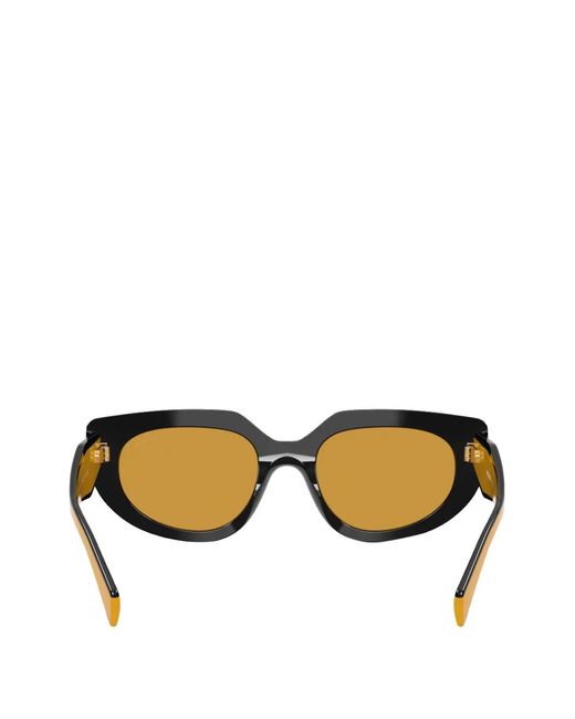 Prada Black Geometric-Frame Sunglasses